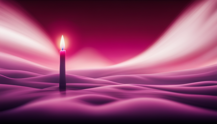 Rizing image showcasing a vibrant, gradient-like transformation of a candle's hue as it flickers with an enchanting glow