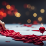 An image featuring a vibrant, patterned tablecloth with a spilled red candle on it