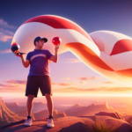 An image showcasing a Pokémon Trainer excitedly feeding a giant Candy XL to their Pokémon, surrounded by a vibrant and sparkling aura, highlighting the power and significance of Candy XL in Pokémon Go