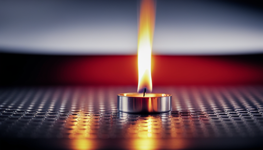 An image showcasing a partially burnt candle surrounded by a neatly folded, shiny aluminum foil collar, ensuring the flame reaches the entire circumference of the wax pool, preventing tunneling