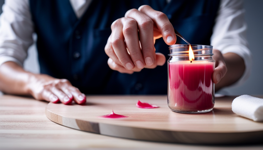 An image capturing a TikTok-inspired tutorial on removing wax from a candle jar