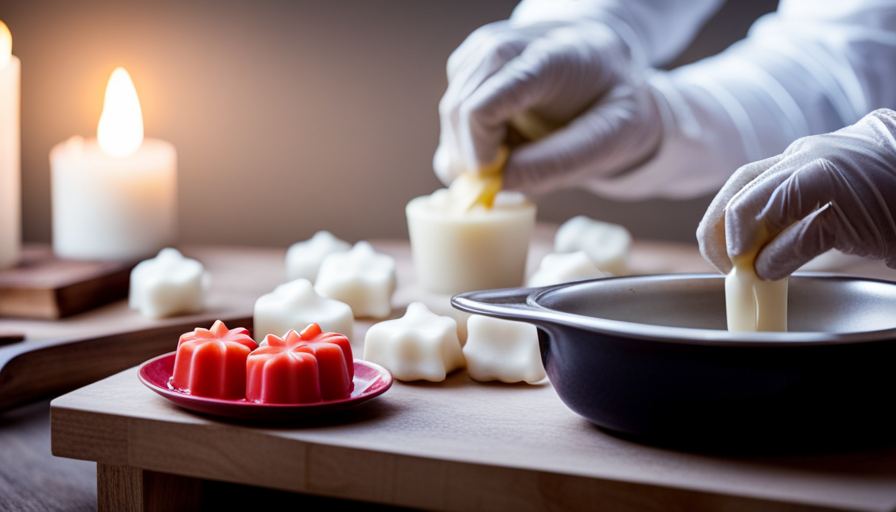 An image showcasing a step-by-step guide on making candle wax melts