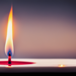 An image capturing the delicate dance of a flickering candle flame being gently engulfed by the radiant heat of a stovetop burner, showcasing the step-by-step process of melting a candle with vivid clarity