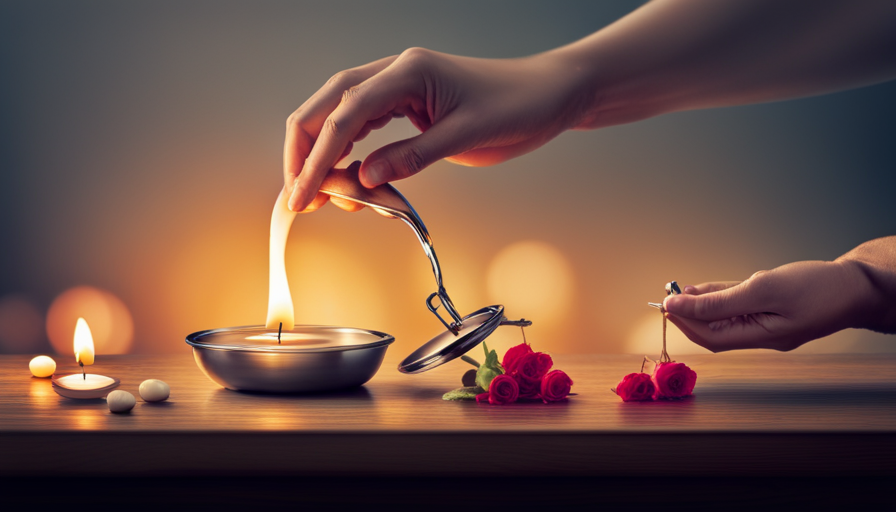 An image capturing the process of candle refilling