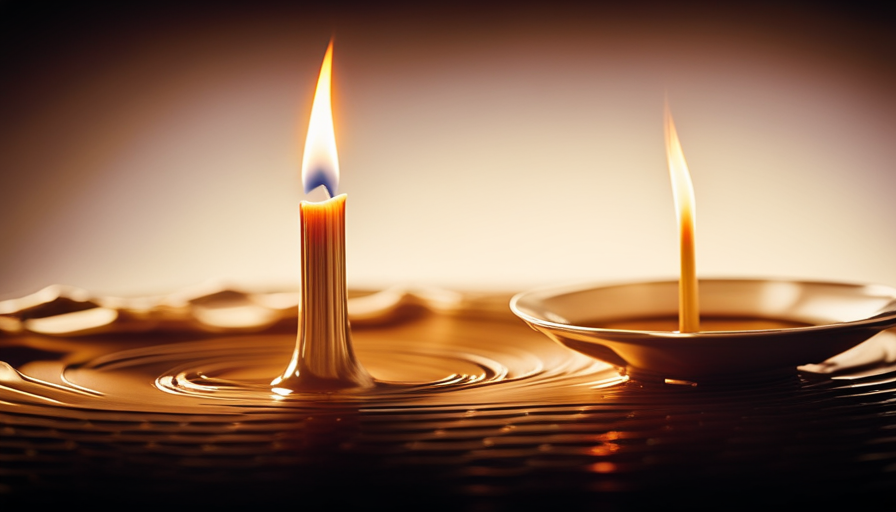 An image featuring a close-up view of a candle holder with hardened, dripped wax
