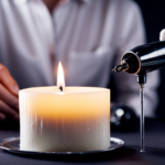 An image showcasing a step-by-step guide on removing candle wax from a candlestick