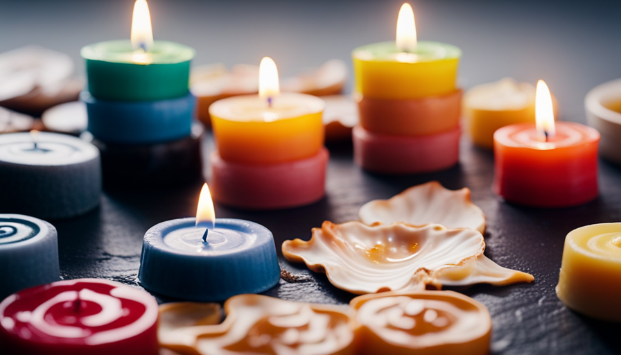 An image featuring a collection of colorful melted candle wax poured into various shaped molds