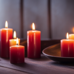 An image capturing the essence of hot throw in candle making: A cozy, dimly-lit room adorned with flickering candles, their vibrant flames dancing gracefully, casting warm, enchanting glows, and filling the air with a captivating, aromatic embrace
