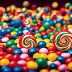 An image capturing the vibrant world of Lucas Candy: a playful explosion of colorful wrappers and enticing shapes, with a whimsical swirl of lollipops, gummies, and tamarind candies, serving as a sweet invitation to explore its delectable wonders