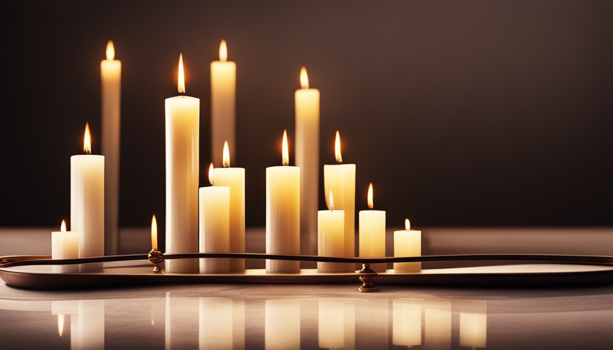An image capturing the warm ambience of a taper candle softly illuminating a dimly lit room