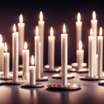 An image showcasing an array of elegant candle holders, each adorned with differently sized candles