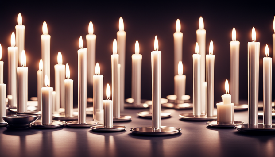 An image showcasing an array of elegant candle holders, each adorned with differently sized candles
