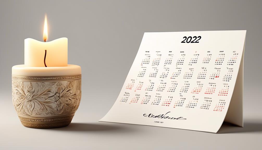 2022 yahrzeit candle schedule