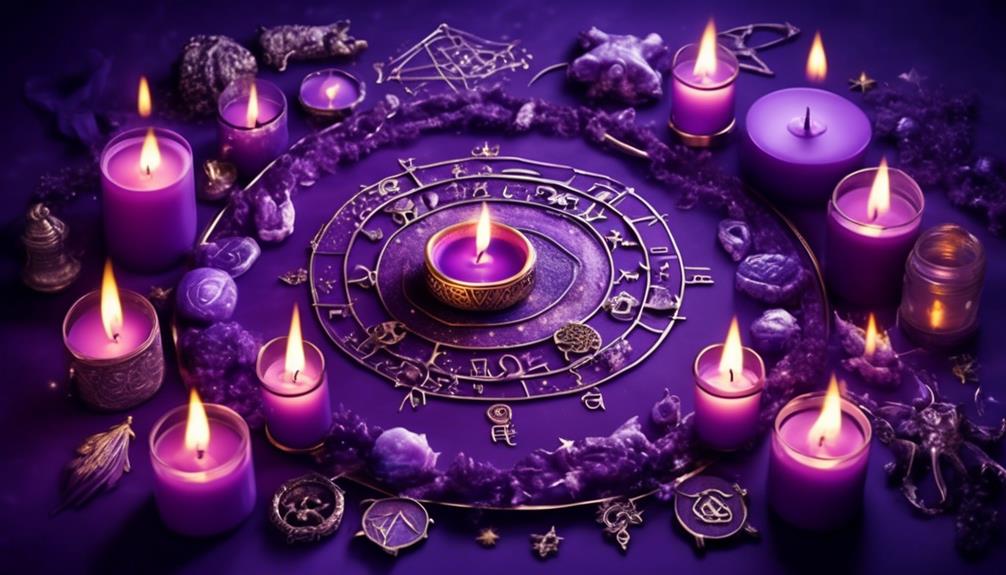 astrology and purple candles