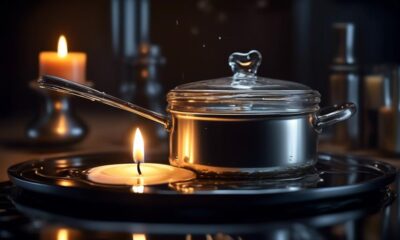 candle melting on stove