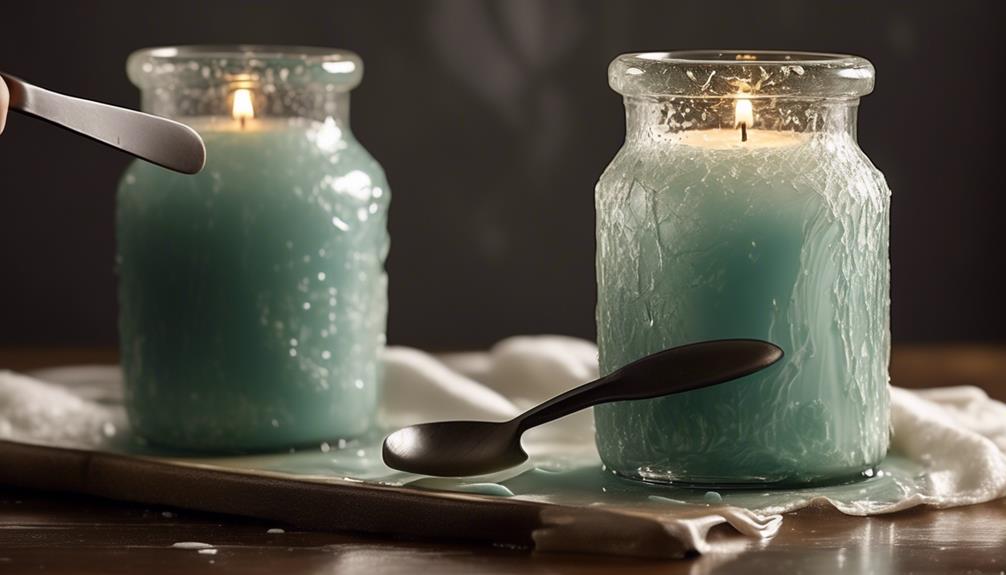 cleaning a wax filled jar