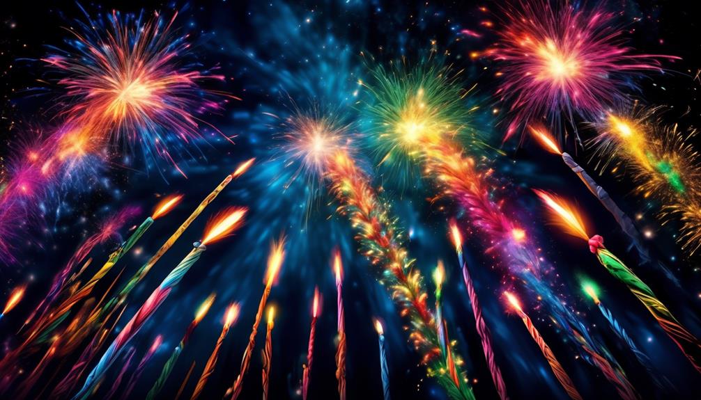 colorful fireworks in motion