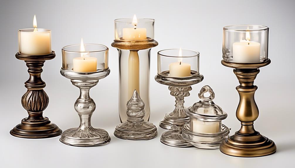 different types of candle holders