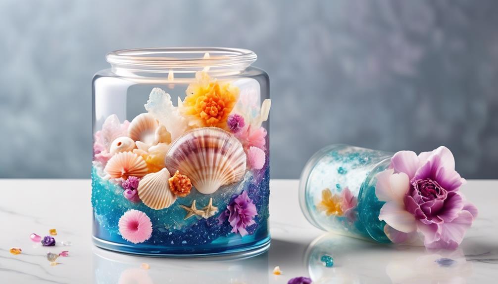 gel candles with decorative elements