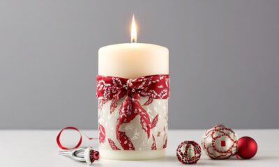 gift wrapping a candle