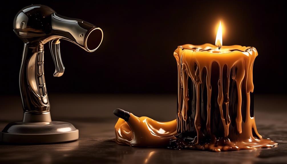 hair dryer removes candle wax