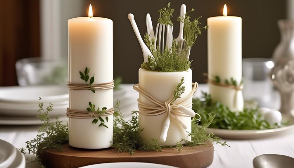kitchen inspired candle arrangements