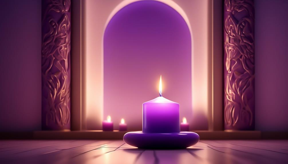 meditation with purple candle