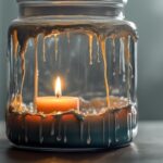 melting candle in glass