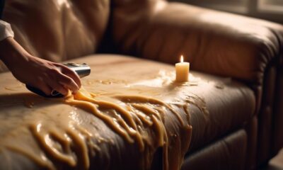 removing candle wax from couch