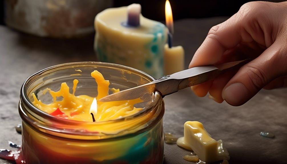 removing wax from candle