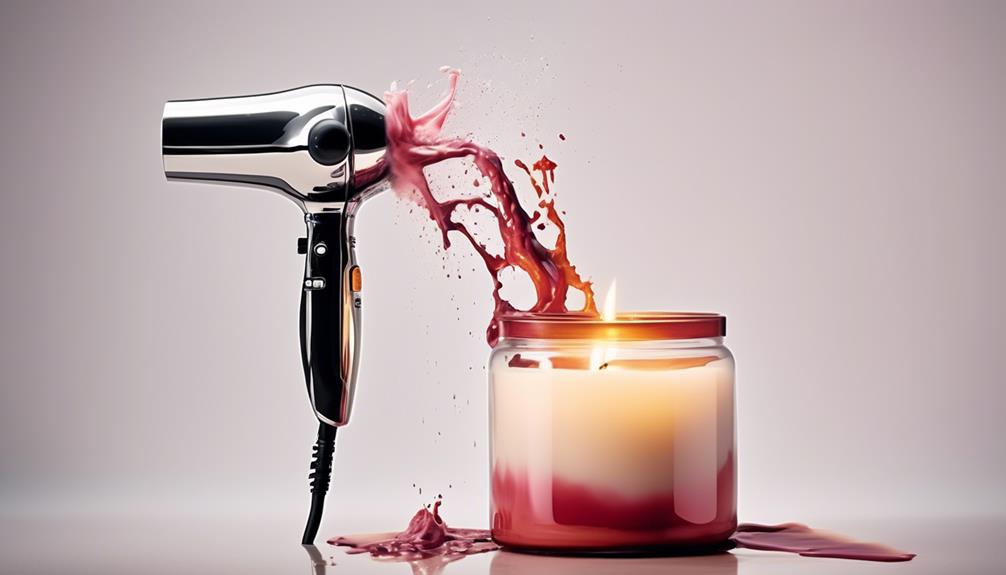 removing wax with a hair dryer