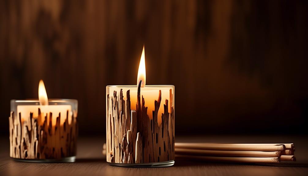 sustainable candles with wooden wicks
