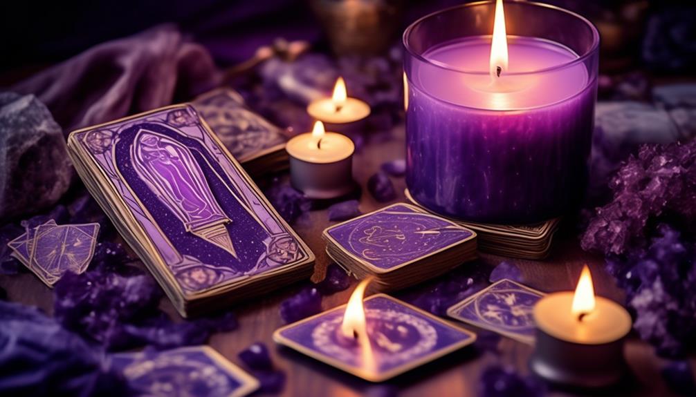 tarot card with candle