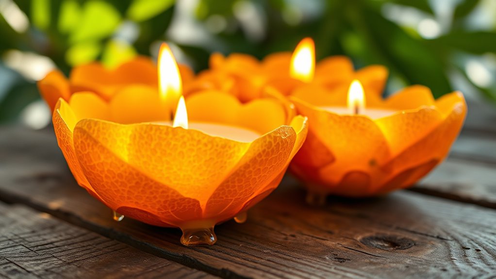 biodegradable citrus shell candles