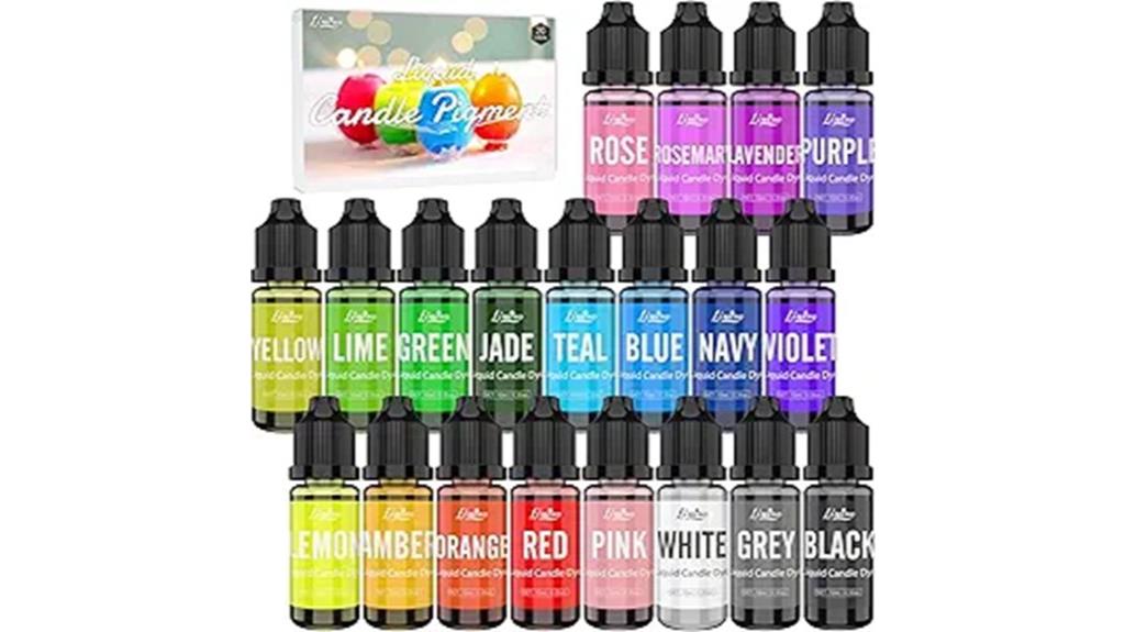 20 color liquid candle dye
