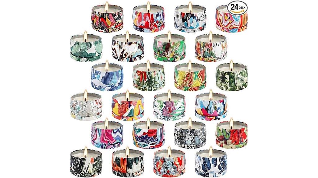 24 travel tin candles