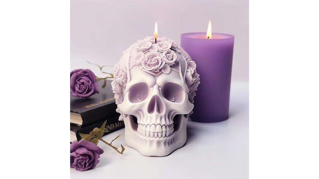 3d skull rose mold