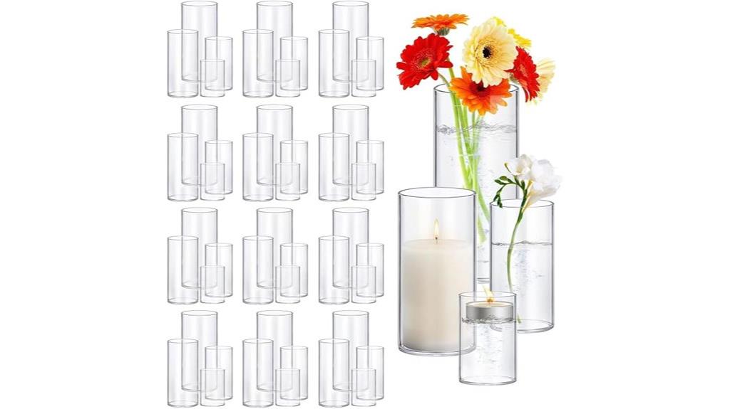 48 glass cylinder vases