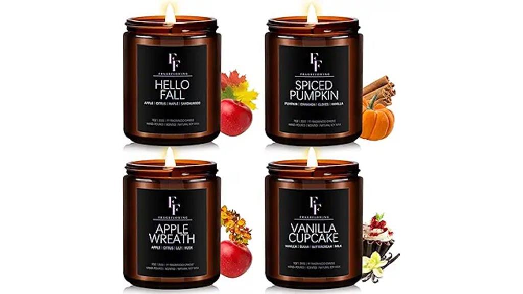 autumn scented candle set