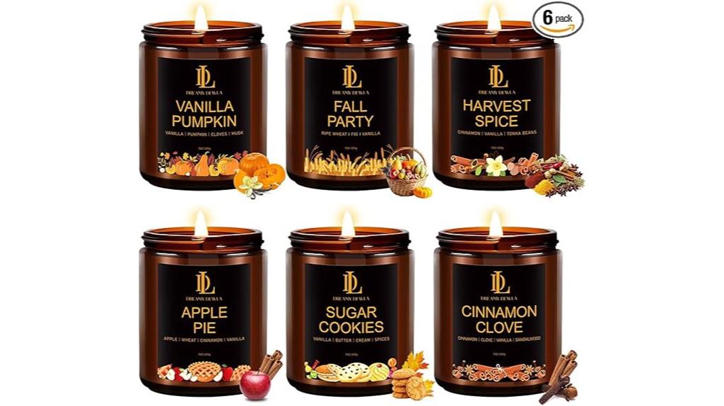 autumn scented candle set