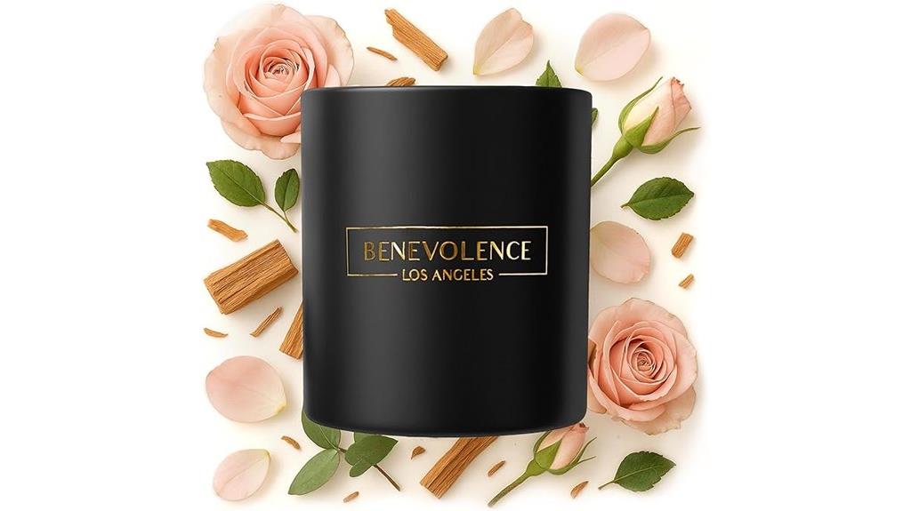 benevolence rose sandalwood candle