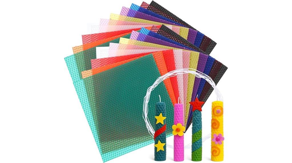 bright color beeswax candle set