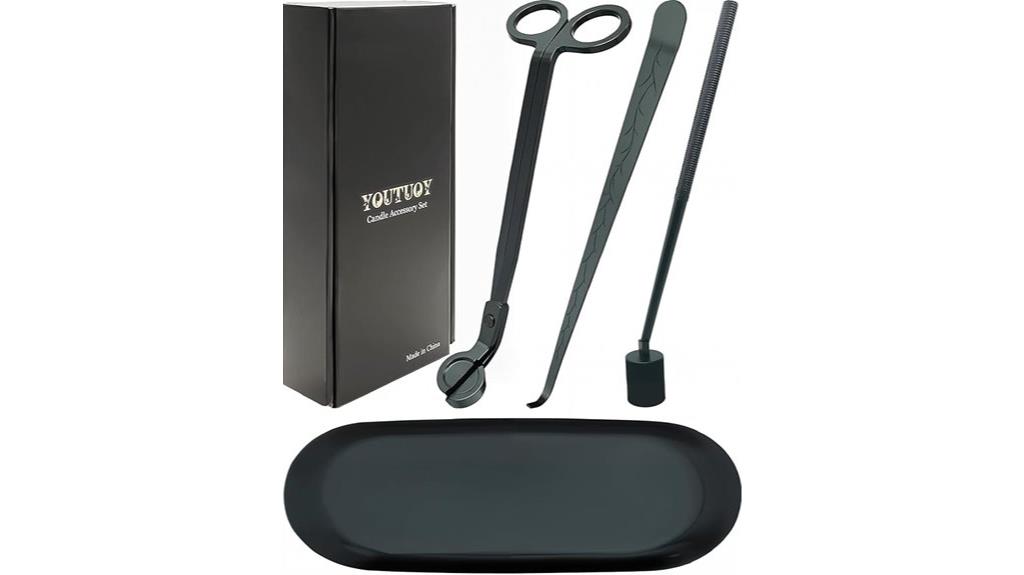 candle accessory set with tray