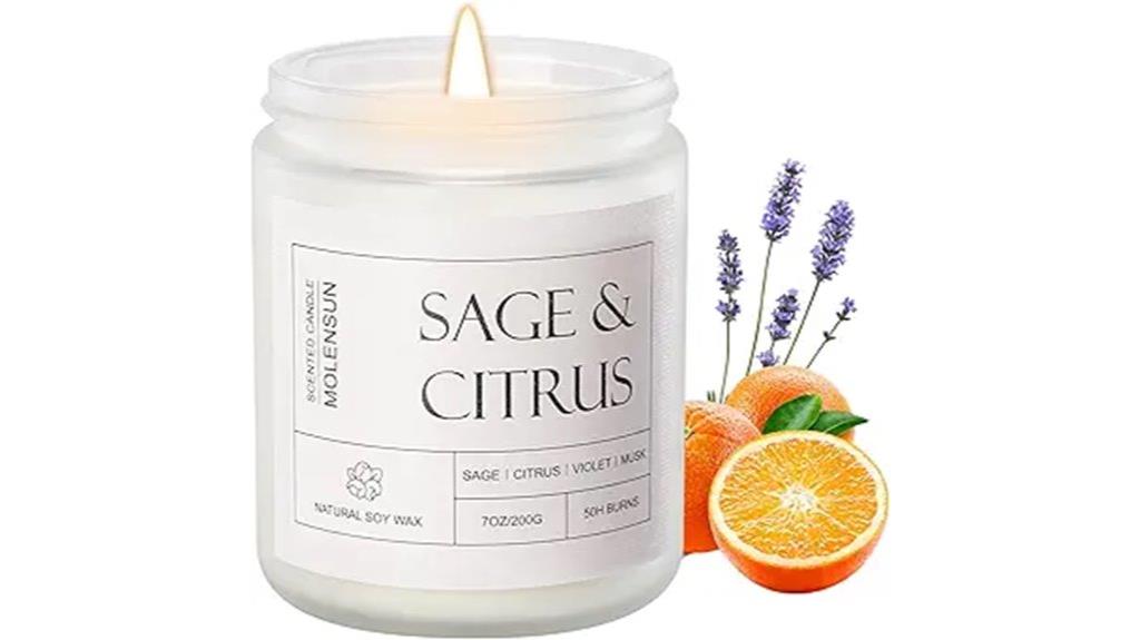 citrus aromatherapy candle gift