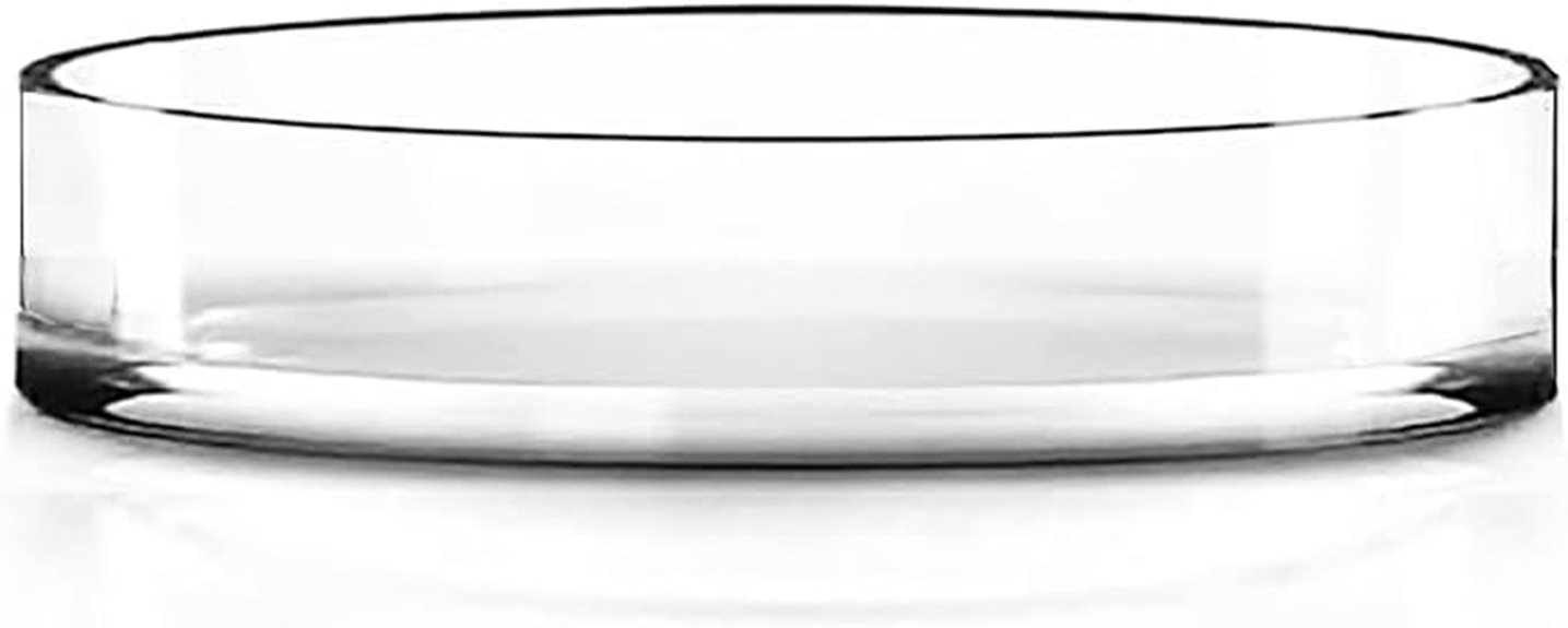 clear wide glass vase