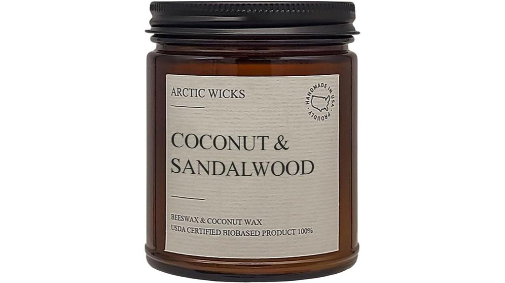 coconut sandalwood beeswax candle