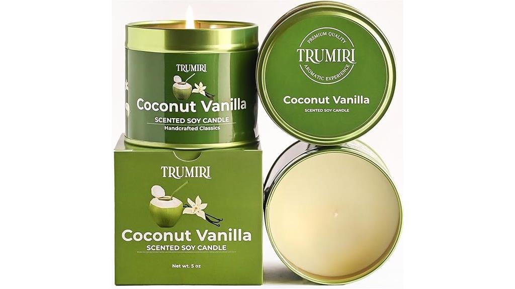 coconut vanilla scented candle