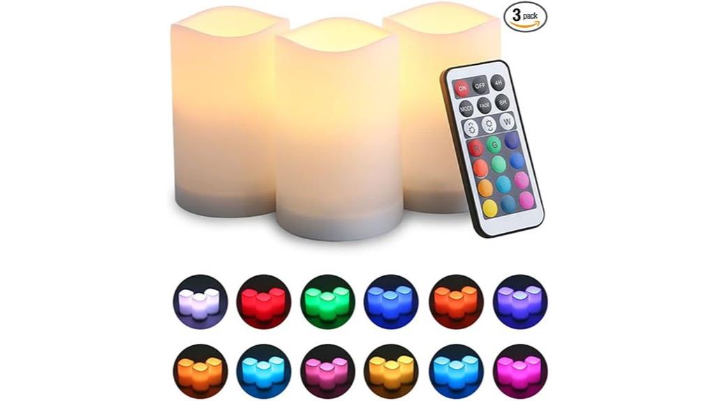 color changing pillar candles