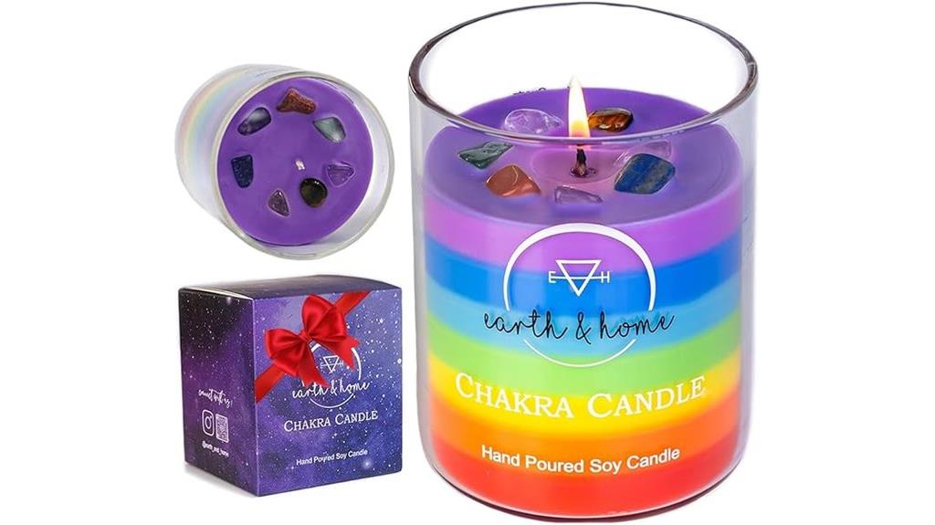 colorful candles with crystals