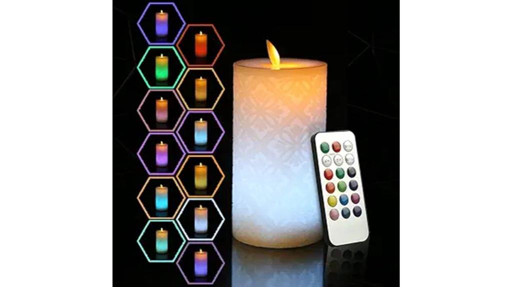 colorful led candle remote